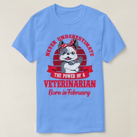 2月生まれの獣医国 Tシャツ (デザイン正面)