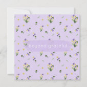 2月誕生フラワーズプリムローズバイオレットグラント サンキューカード (正面)