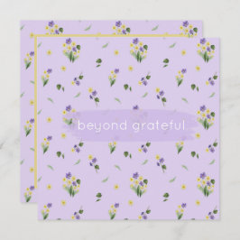 2月誕生フラワーズプリムローズバイオレットグラント サンキューカード