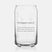 2月誕生フラワーバイオレットと名前をカスタムする ガラス缶 (裏面)