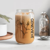 2月誕生フラワーバイオレットと名前をカスタムする ガラス缶