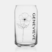 2月誕生フラワープリムローズと名前をカスタムする ガラス缶 (正面)