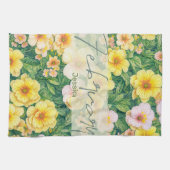 2月誕生フラワープリムローズ キッチンタオル (横)