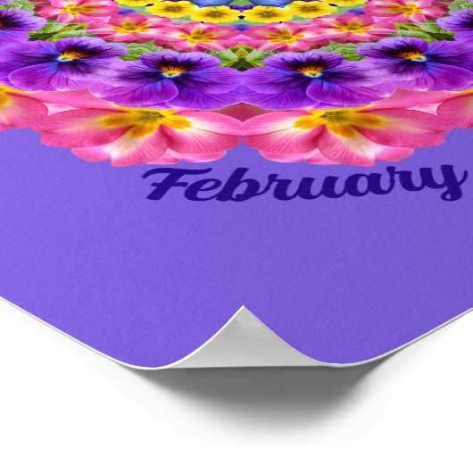 2月誕生フラワー引用文キッズ子供部屋 ポスター (角)