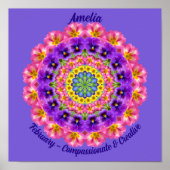 2月誕生フラワー引用文キッズ子供部屋 ポスター (正面)