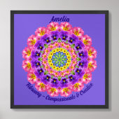 2月誕生フラワー引用文キッズ子供部屋 ポスター