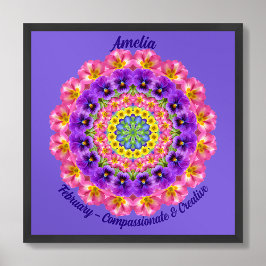 2月誕生フラワー引用文キッズ子供部屋 ポスター