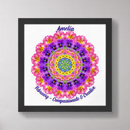 2月誕生フラワー引用文キッズ子供部屋 ポスター