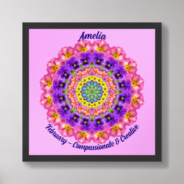 2月誕生フラワー引用文キッズ子供部屋 ポスター