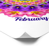 2月誕生フラワー引用文キッズ子供部屋 ポスター (角)