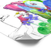 2月誕生日アイリス誕生月フラワービオレット ポスター (角)