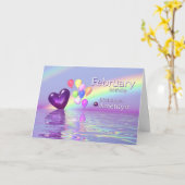 2月誕生日アメジストハート カード (黄色い花)