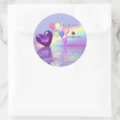 2月誕生日アメジストハート ラウンドシール (バッグ)