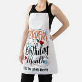 2月誕生日月、タイポグラフィBdayハート エプロン (インサイチュ)