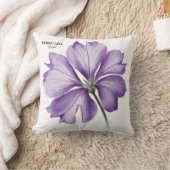 2月誕生日花：バイオレットパーソナライズされたギフト クッション (ブランケット)