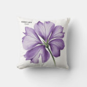 2月誕生日花：バイオレットパーソナライズされたギフト クッション (正面)