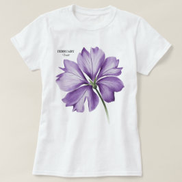 2月誕生日花:バイオレットパーソナライズされたギフト Tシャツ