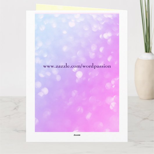 2月誕生日誕生石アメジストグリーティング カード (裏面)