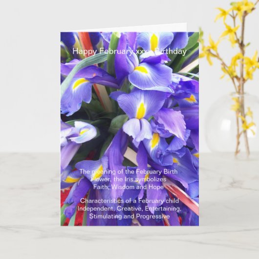 2月誕生日 カード (黄色い花)