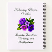 2月誕生月フラワーバイオレットデリケートフローラ ノートブック (裏面)