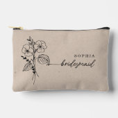 2月誕生月フラワーブリッパーソナライズされたズメイド アクセサリーポーチ (正面)