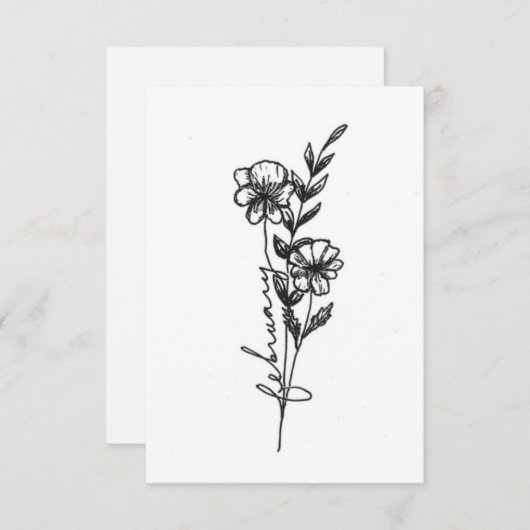 2月誕生月花カード ノートカード (正面/裏面)