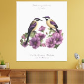 2月誕生月花パーソナライズされた誕生日 キャンバスプリント (インサイチュ (リビング))