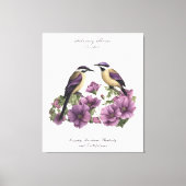 2月誕生月花パーソナライズされた誕生日 キャンバスプリント (正面)