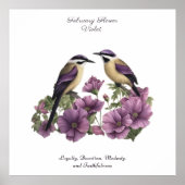 2月誕生月花パーソナライズされた誕生日 ポスター (正面)