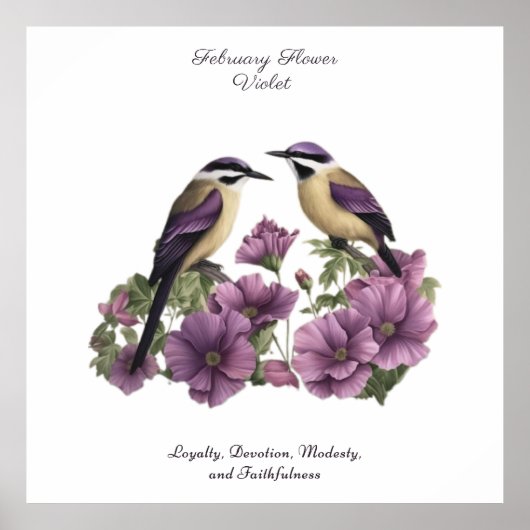 2月誕生月花パーソナライズされた誕生日 ポスター (正面)