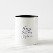 2月誕生月花紫誕生日ギフト ツートーンマグカップ (中央)