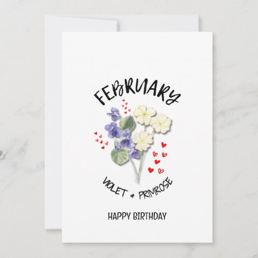 2月誕生月花誕生日カード (正面)