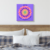 2月誕生花パーソナライズされた曼荼羅禅美術 キャンバスプリント (インサイチュ (寝室))