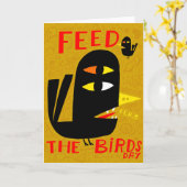 2月食べ物を与え3日鳥の日 カード (黄色い花)