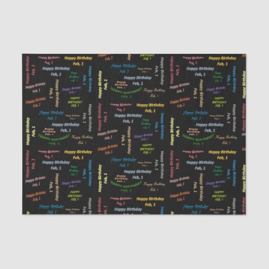 2月1日誕生日ティッシュペーパー 薄葉紙 (正面)