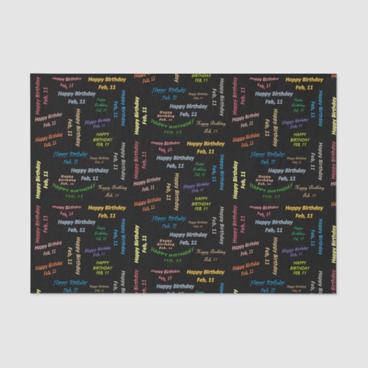2月11日誕生日ティッシュペーパー 薄葉紙 (正面)