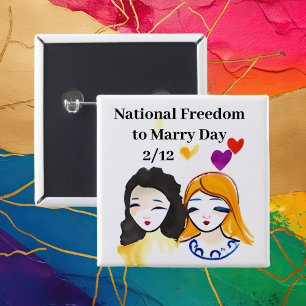 2月12日に結婚する国家の自由 缶バッジ