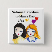 2月12日に結婚する国家の自由 缶バッジ (正面)