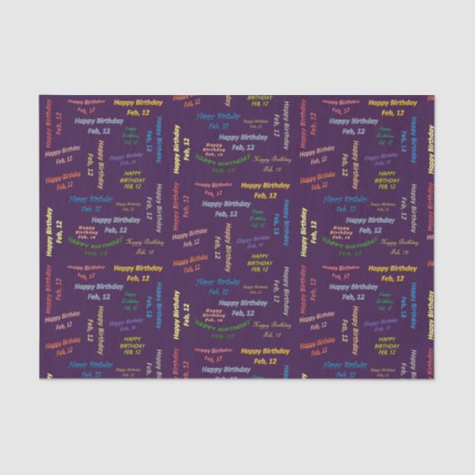 2月12日誕生日ティッシュペーパー 薄葉紙 (正面)