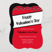 2月14日ハートハッピーバレンタインデー 招待状 (正面/裏面)