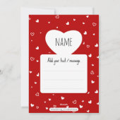 2月14日バレンタインデーいけなカードをリストする シーズンカード (裏面)