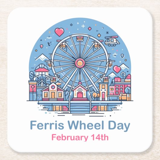 2月14日フェリス・ホイール・デイ スクエアペーパーコースター (正面)