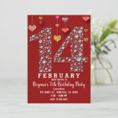 2月14日14日赤いハートバレンタインパーティー 招待状 (スタンド正面)