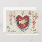 2月14日 |バレンタインデーのヴィンテージ ポストカード (正面/裏面)