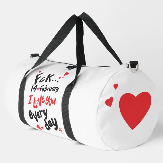 2月14日、私は毎日あなたを愛している ダッフルバッグ (左コーナー)