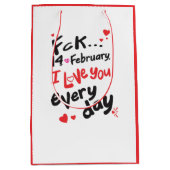 2月14日、私は毎日あなたを愛している ミディアムペーパーバッグ (正面)