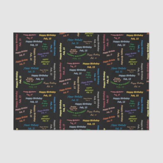 2月15日誕生日ティッシュペーパー 薄葉紙 (正面)