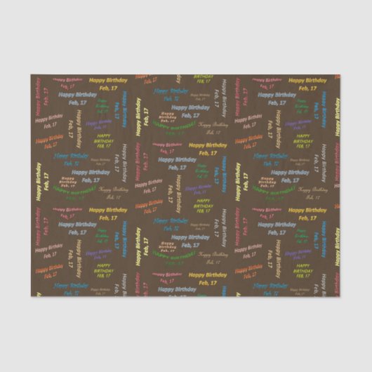 2月17日誕生日ティッシュペーパー 薄葉紙 (正面)