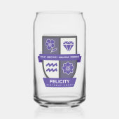 2月1-18日生まれの水瓶座のためのBirthday Crest™ ガラス缶 (裏面)