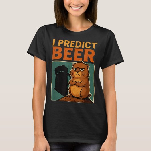 2月2日とぼけの日 お酒を予想 とぼけたハムスター Tシャツ (正面)